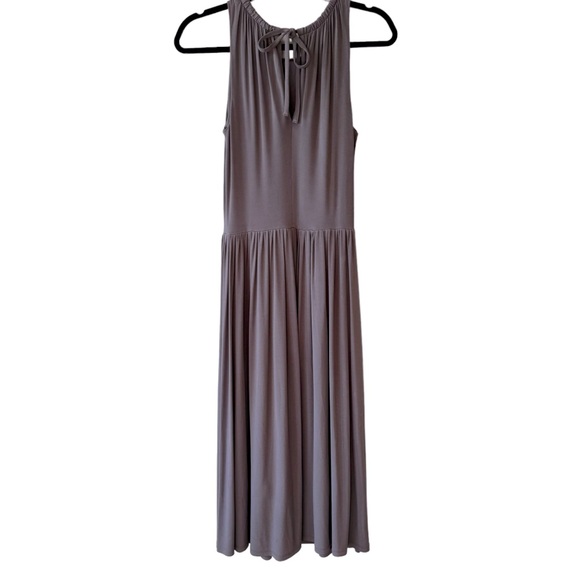 Boden Tie Neck Sleeveless Midi Dress, Size 6, Brown Taupe - Picture 3 of 9